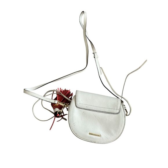 REBECCA MINKOFF White Leather Crossbody Tassle Bag - Picture 3 of 9
